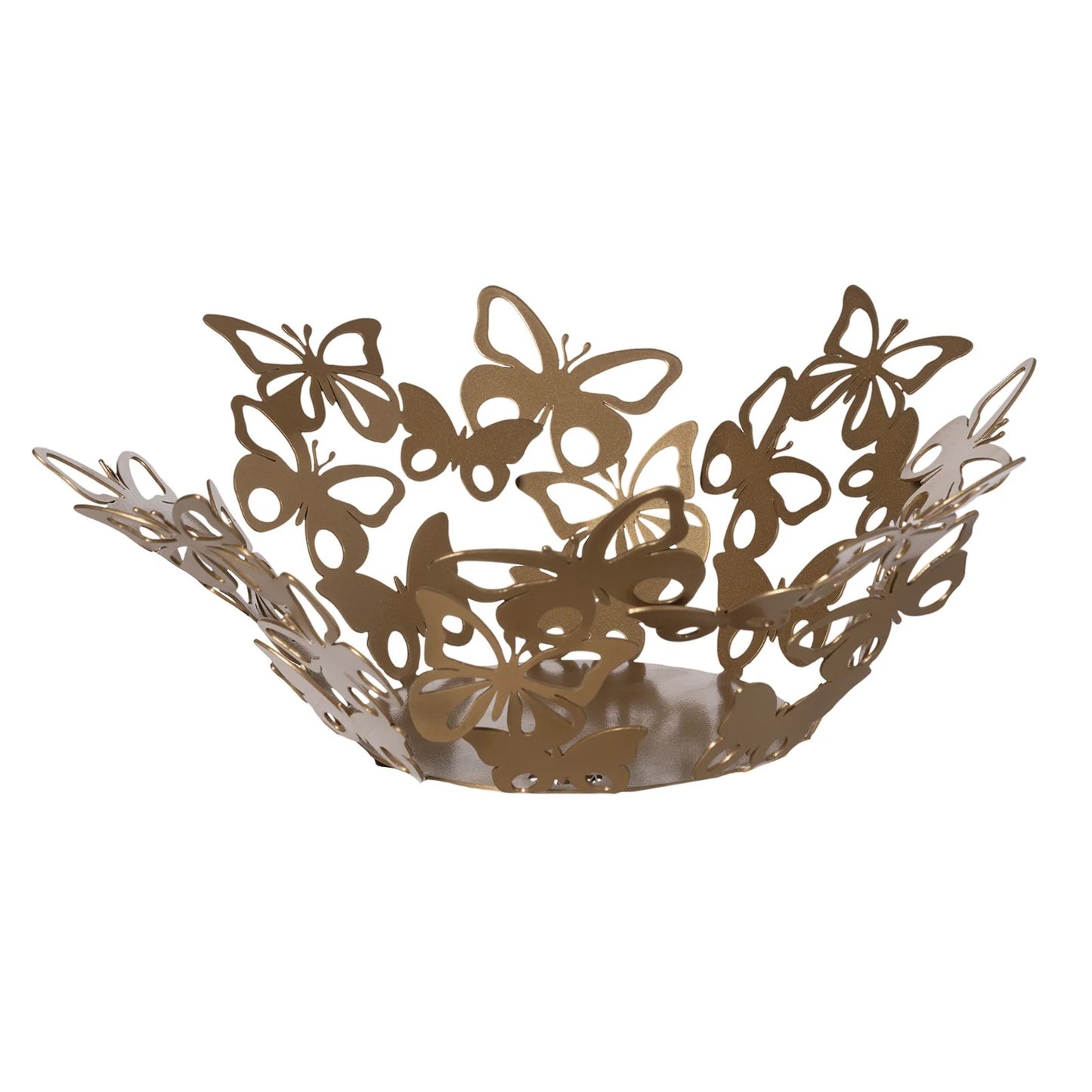Il centrotavola Farfalloso è un oggetto esclusivo in metallo verniciato. Composto da una sinfonia di farfalle con ali traforate. Dimensioni: 37 x 16 H cm Prodotto in Italia. In negozio e online su tuttochic.it