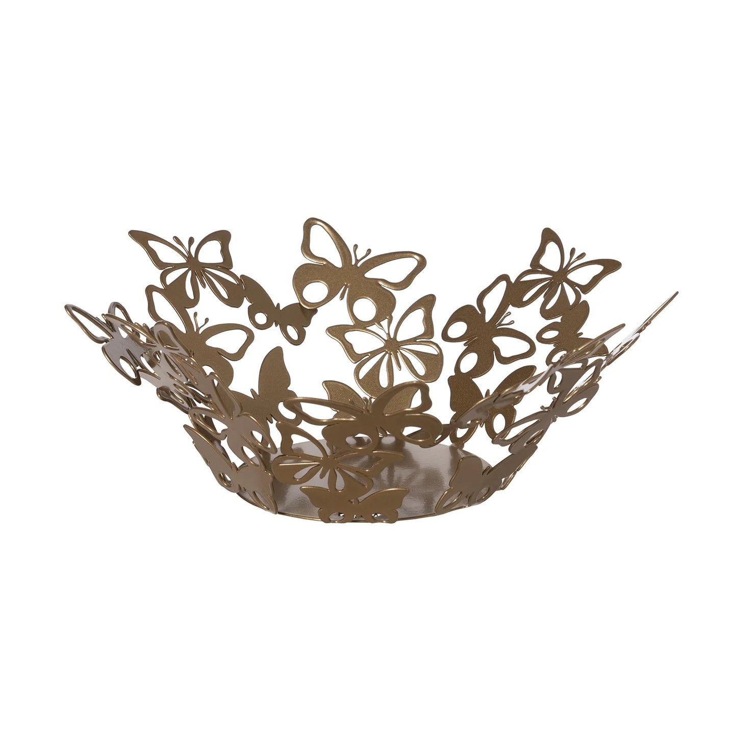 Il centrotavola Farfalloso è un oggetto esclusivo in metallo verniciato. Composto da una sinfonia di farfalle con ali traforate. Dimensioni: 31 x 12 H cm Prodotto in Italia. In negozio e online su tuttochic.it