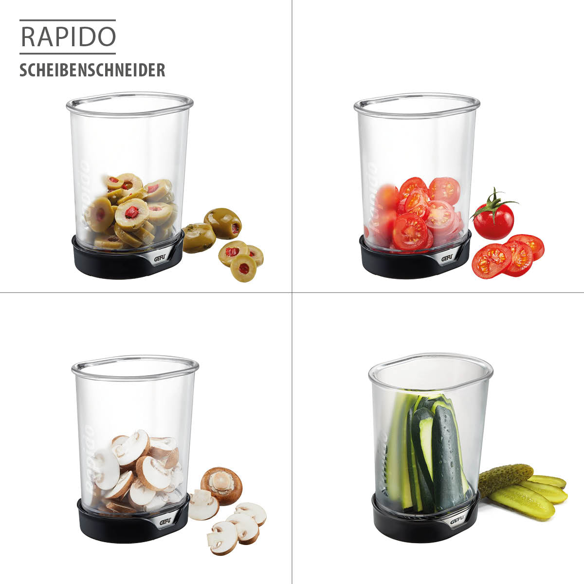 Crea in un batter d'occhio fette di circa 4 mm di spessore da verdure fresche e frutta e le raccoglie in un pratico contenitore. Dimensioni: 10,3 x 7,7 cm x h 12 cm Peso: 70 g. In negozio e online su tuttochic.it