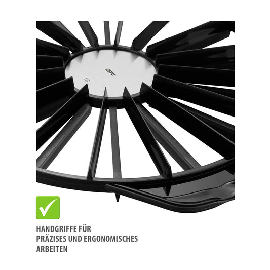 Tagliatorta Gefu DIVIDO per 14 o 16 fette – Ø 26,5 cm – con manici ergonomici – plastica e acciaio inox