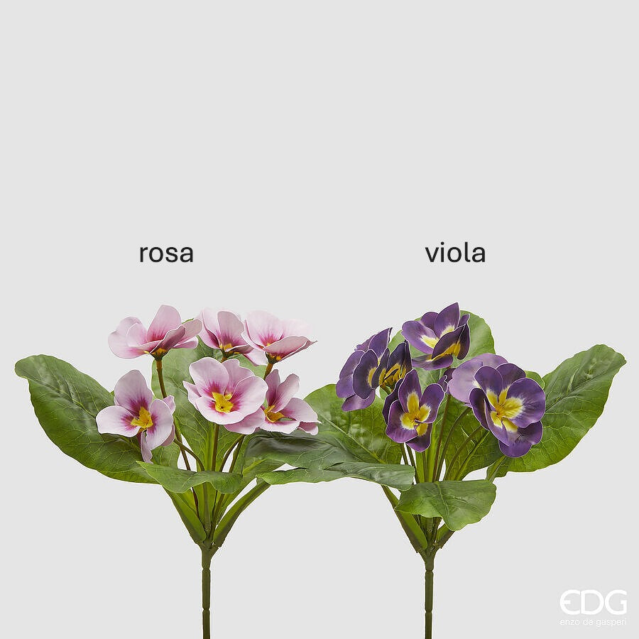 Cespuglio Primula Olis. L'alta qualità dei fiori e delle foglie artificiali, disponibili in rosa o viola, conferisce un tocco di eleganza e raffinatezza alla tua decorazione. Dimensioni: h cm 28. In negozio e online su tuttochic.it