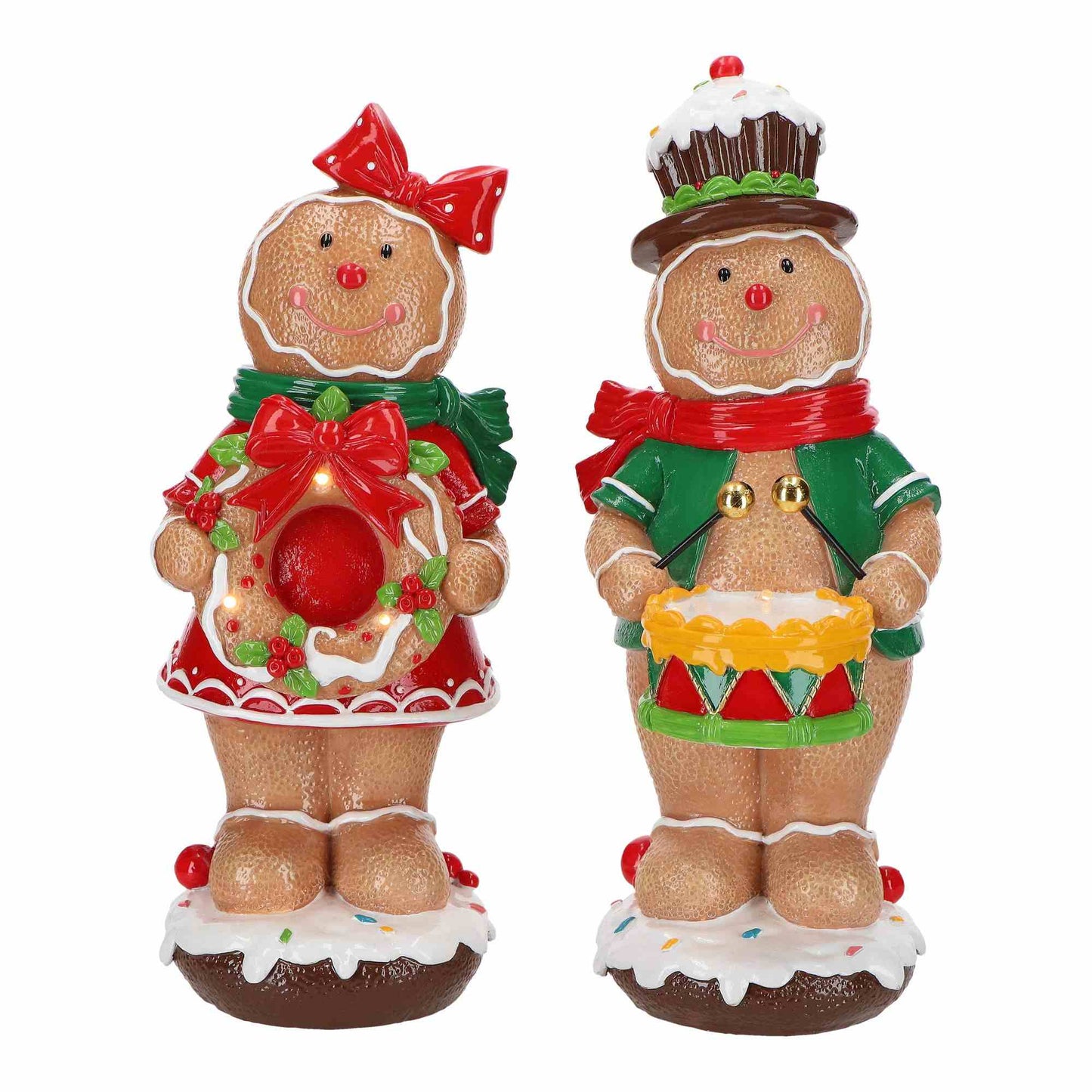 Set Gingerbread Girl & Boy con LED Timstor