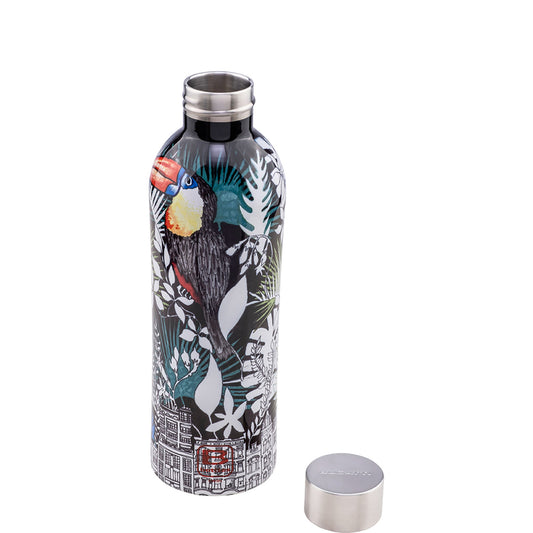 Bottiglia TWIN 800 ml La Ville. Tappo finitura satinata .Mantiene i liquidi caldi per 36 ore, freddi per 72 e il ghiaccio per 120 ore. Realizzata in acciaio inox 18/10, a doppia parte sottovuoto e con uno speciale rivestimento in rame... Misure: Diametro ø 8 cm, altezza 26 cm. In negozio e on line su tuttochic.it