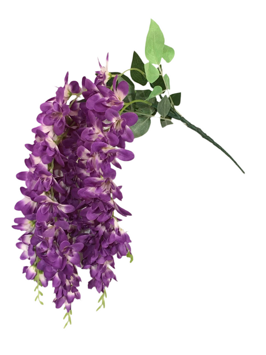 Fiore artificiale di Aelesia di colore viola.
Dimensioni: cm 68.
Petali e foglie in tessuto, rametti in plastica. In negozio e online su tuttochic.it