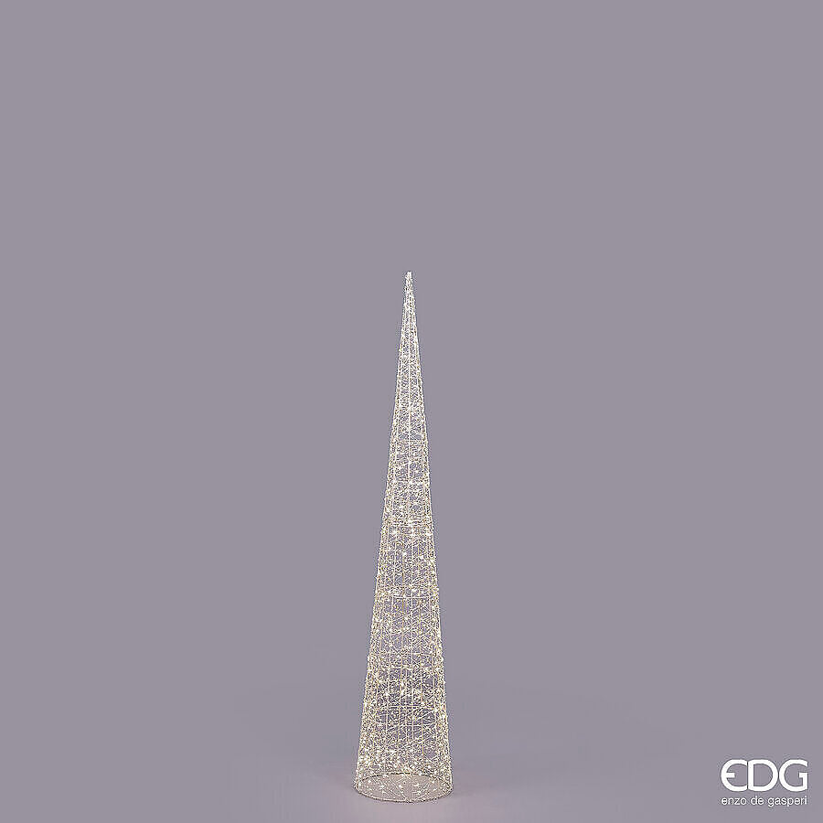 Albero di Natale a forma di cono con 720 led realizzato in metallo color oro chiaro e decorato con perline diametro cm 28 x 150 h. In negozio e online su tuttochic.it