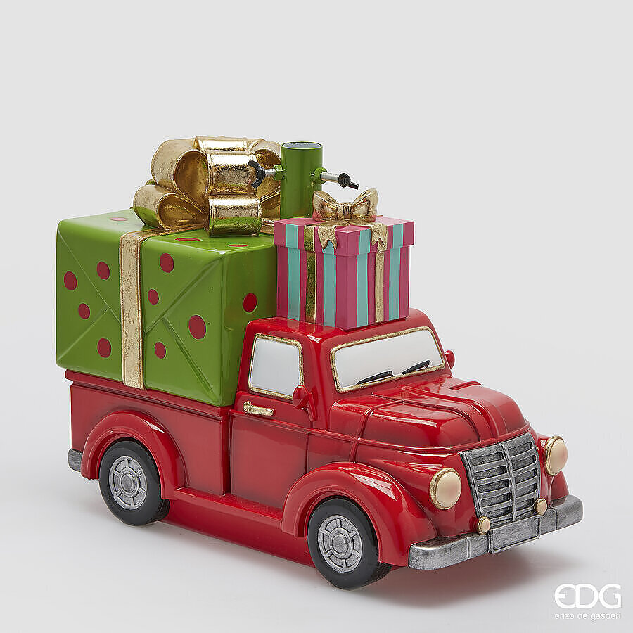 Base Furgone firmata EDG Realizzata in poliresina decorata di alta qualità, Adatto per alberi di Natale slim fino a 180 cm di altezza. In negozio e online su tuttochic.it