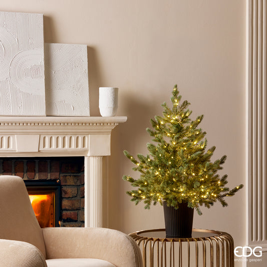 Pino Argentato h 90 cm con 240 led Albero di Natale EDG | tuttochic.it
