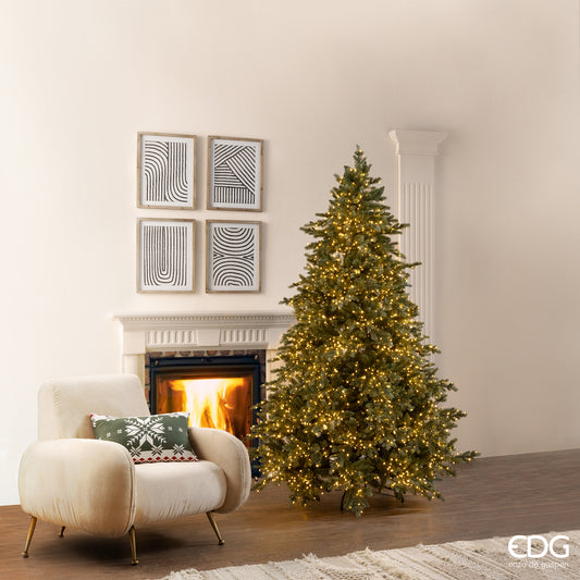 Pino Argentato h 210 con 4000 led Albero di Natale EDG | tuttochic.it