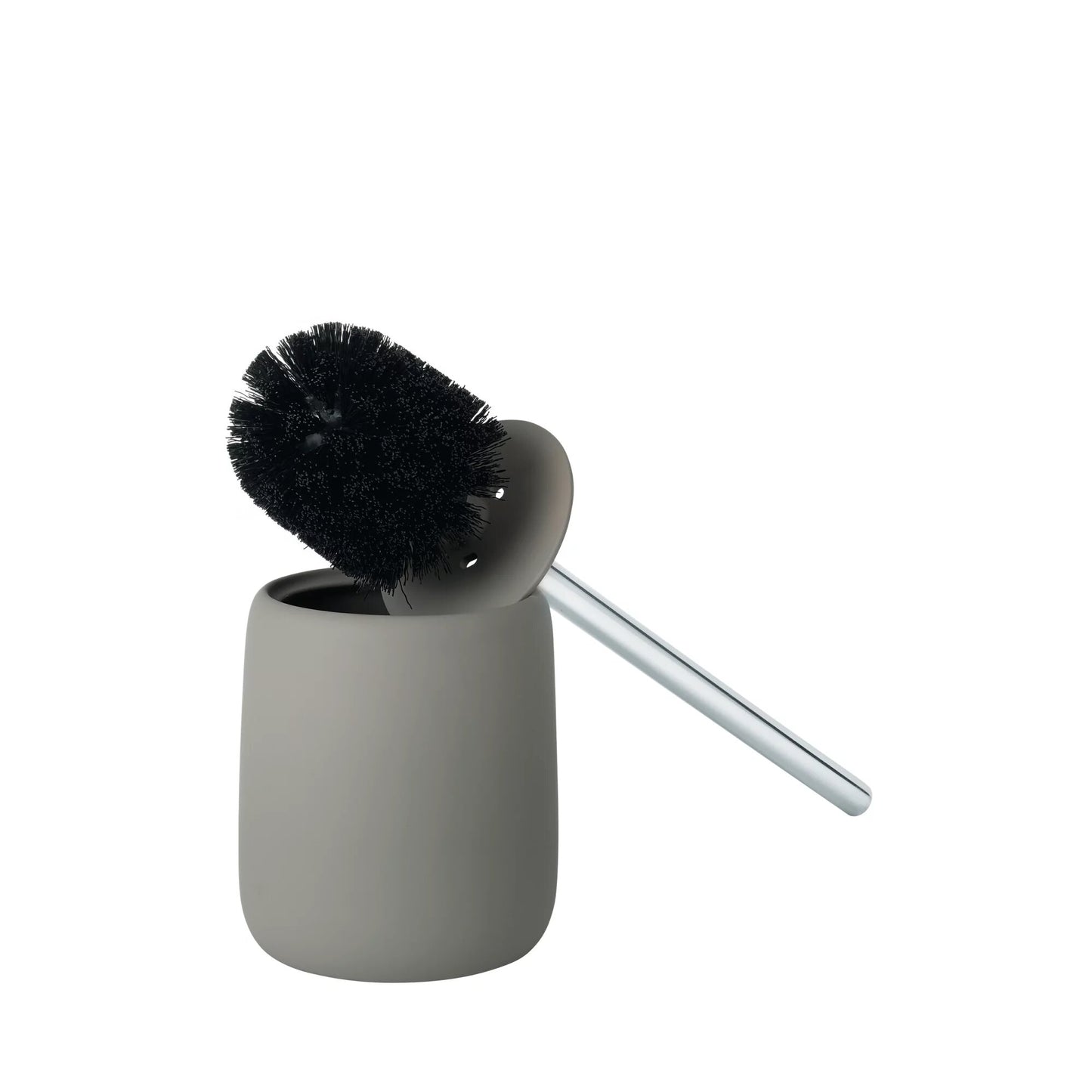 Scopino SONO, nell'elegante tonalità di grigio, è sempre a portata di mano. Il manico della spazzola, realizzato in acciaio inossidabile lucidato di alta qualità, si trova in modo decorativo in un supporto con superficie opaca soft-touch di colore grigio. Dimensioni: cm 11,4 x 39 h. In negozio e online su tuttochic.it