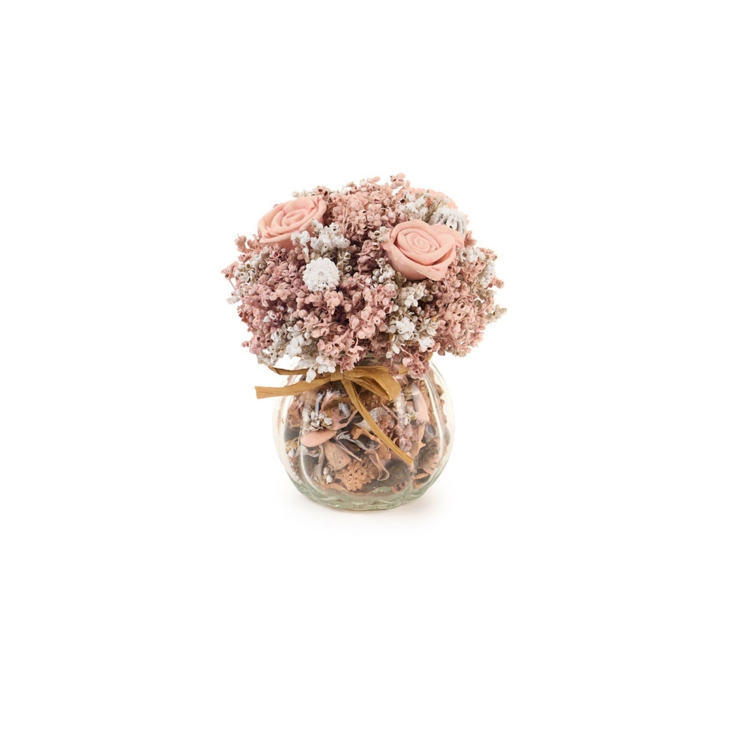 Bouquet La Vie en Rose! Realizzato con fiori in carta di qualità e un elegante vasetto in vetro Dimensioni: 12x12x16 cm. In negozio e online su tuttochic.it