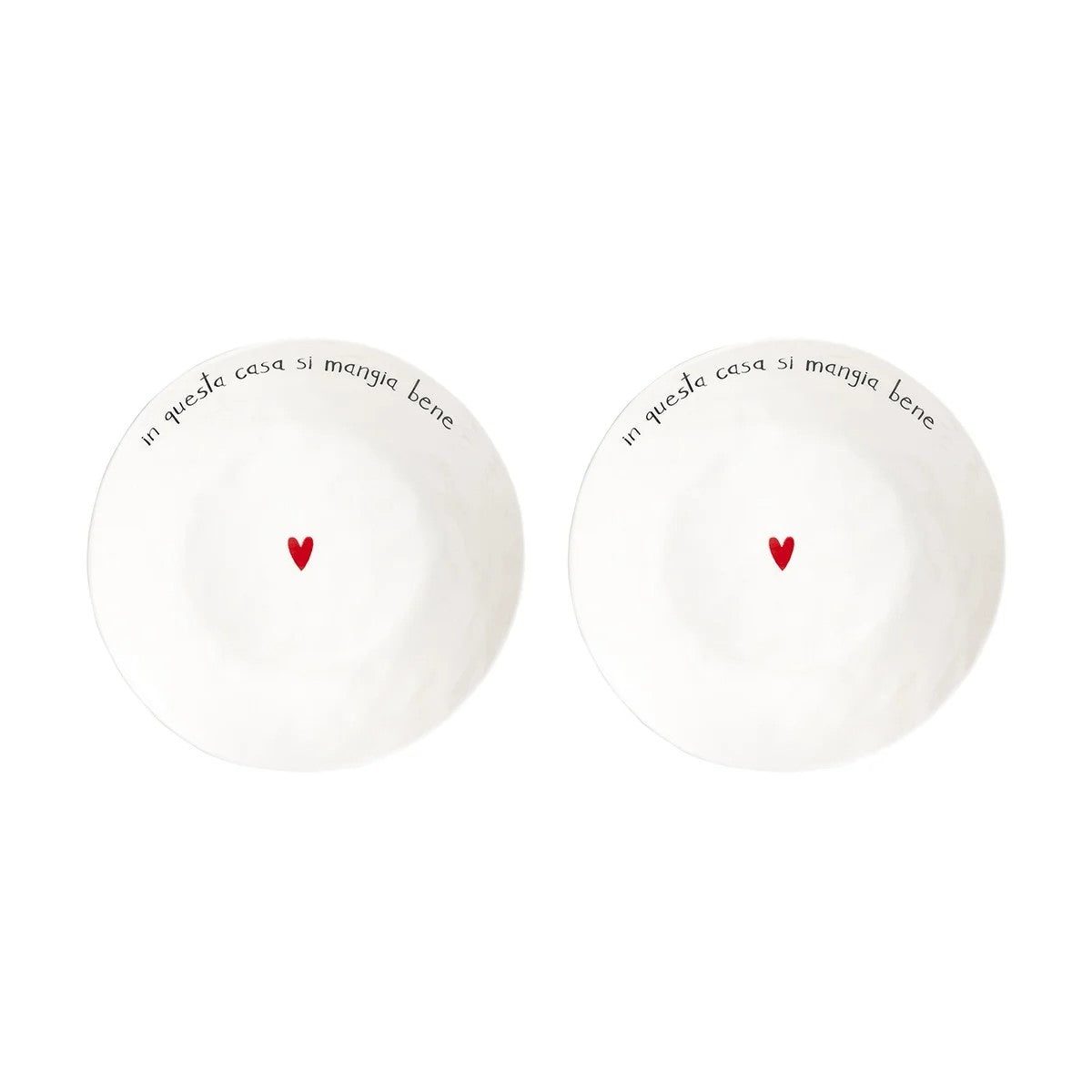 Set di 2 piatti fondi in gres porcellanato, resistenti e decorati con una frase divertente. lavabili in lavastoviglie Dimensioni: cm Ø 19,5 x h 5. In negozio e online su tuttochic.it