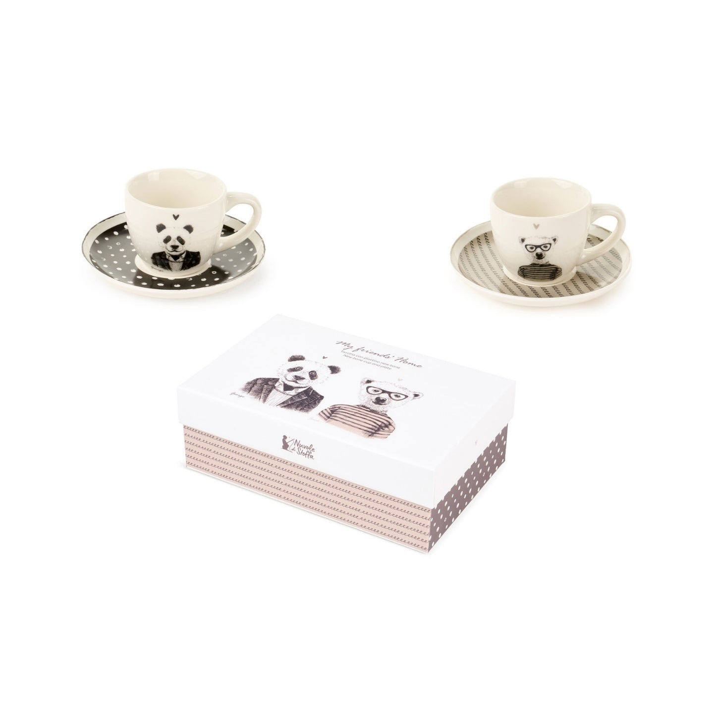 set 2 tazzine caffè "My Friend's Home"! Realizzate in elegante porcellana Capacità singola tazzina: 80 ml. In negozio e online su tuttochic.it