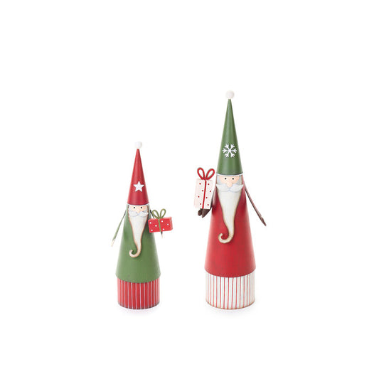 Set 2 Babbo Natale metallo con pacco regalo – Nuvole di Stoffa