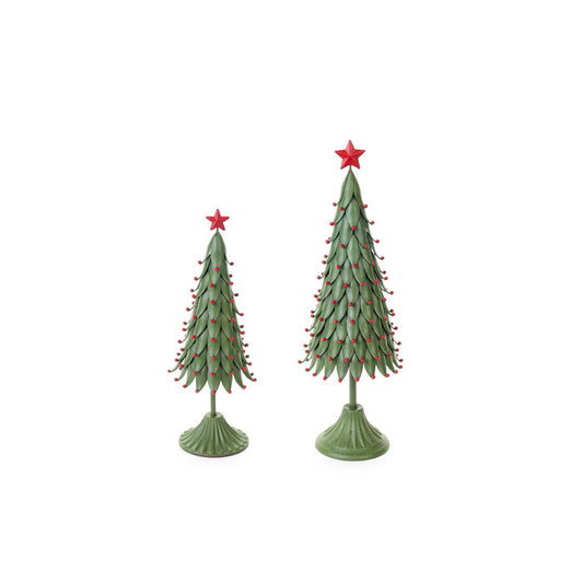 Set 2 alberi Natale metallo verde e rosso – Nuvole di Stoffa
