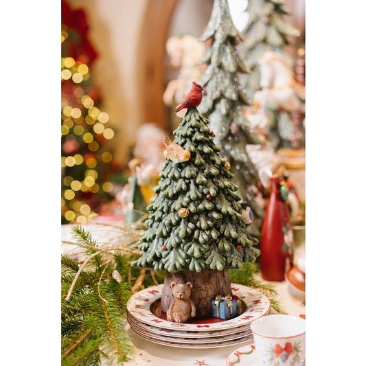 Albero in resina con uccellino decorativo – H31 cm