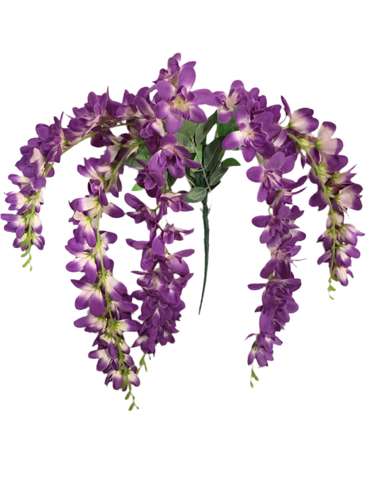 Fiore artificiale di Aelesia di colore viola.
Dimensioni: cm 68.
Petali e foglie in tessuto, rametti in plastica. In negozio e online su tuttochic.it