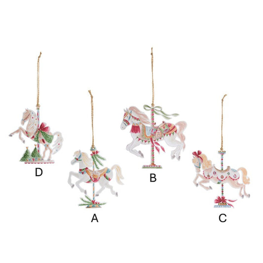 Addobbo natalizio da appendere in metallo a forma di cavallo