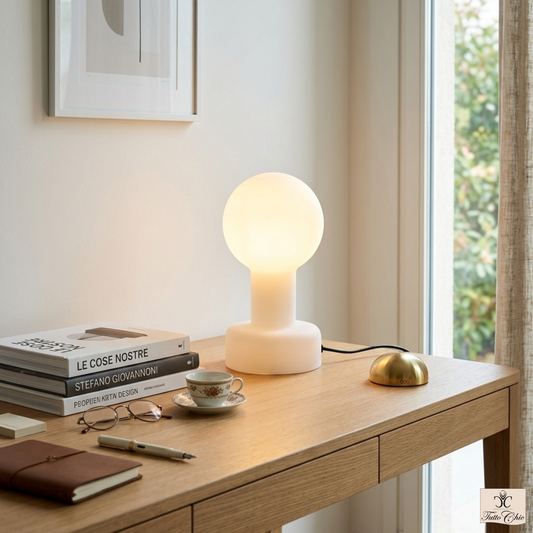 Lampada Lampioncella vetro bianco opalino design anni 90.