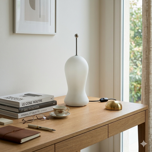 Terminale cromato e silhouette verticale lampada Ghost attribuita a P. Greta.