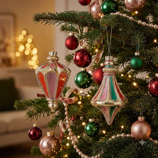 Decorazione per albero in vetro multicolor cm. 14. In negozio e online su tuttochic.it