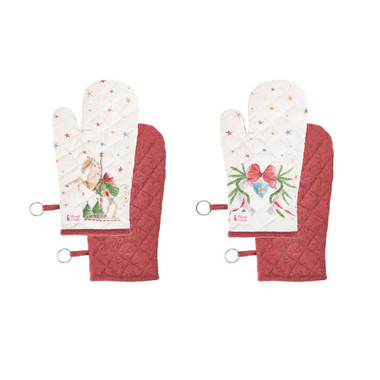 set guanti per forno natalizi La Giostra di Amelie