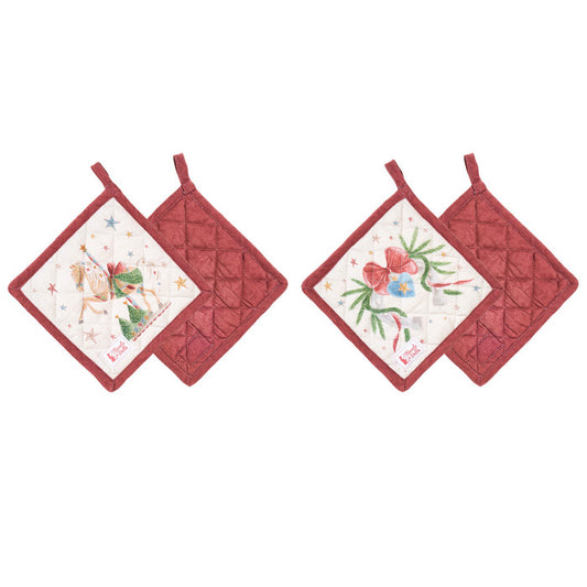 set presine natalizie cotone 18x18 La Giostra di Amelie