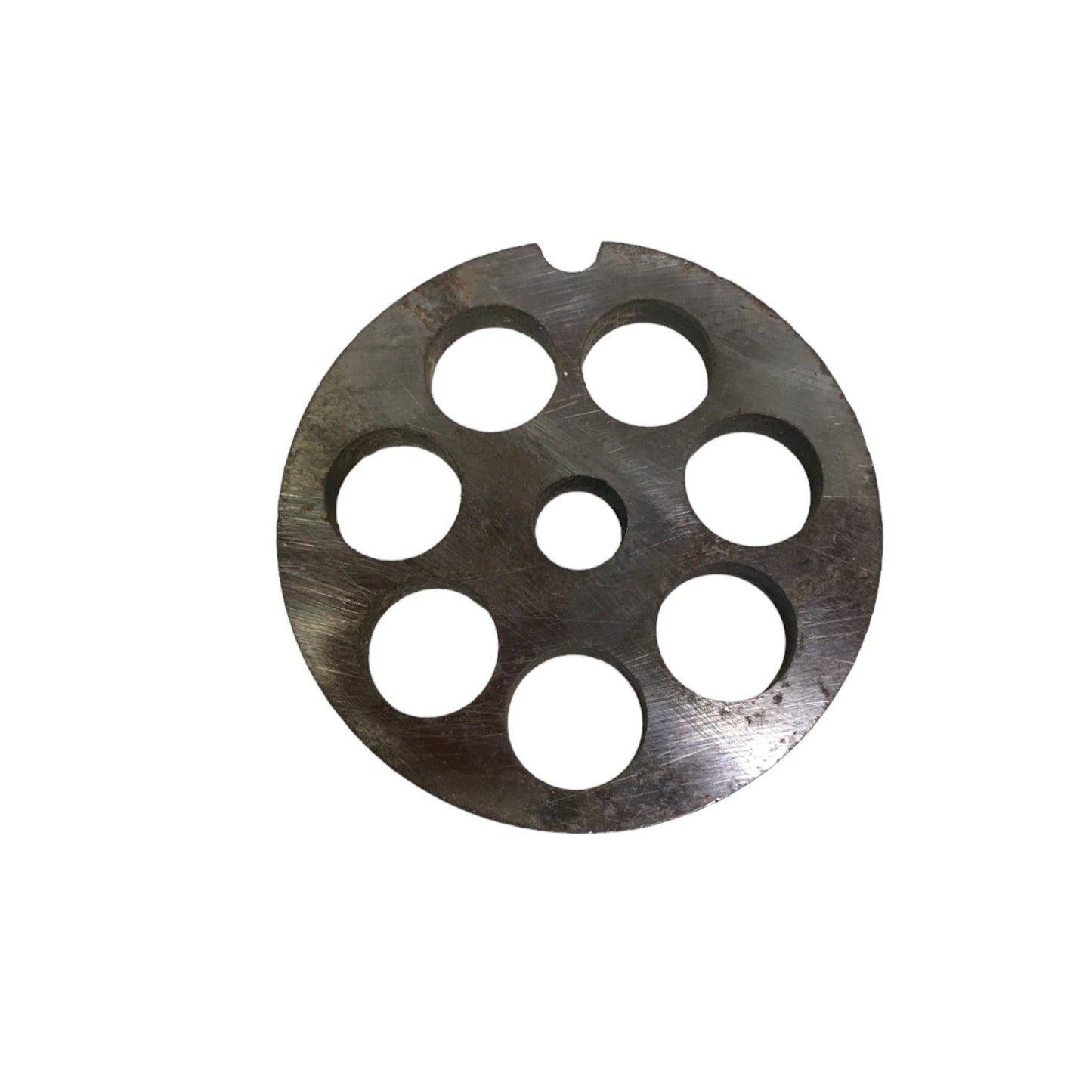 Piastra/Trafila in acciaio temperato per tritacarne n° 8, con 6 fori da 14 mm. Dopo l'utilizzo lavare e asciugare bene la trafila, essendo in acciaio temperato la piastra potrebbe arrugginire, prima di riporla lubrificare bene con olio casalingo. In negozio e online su tuttochic.it