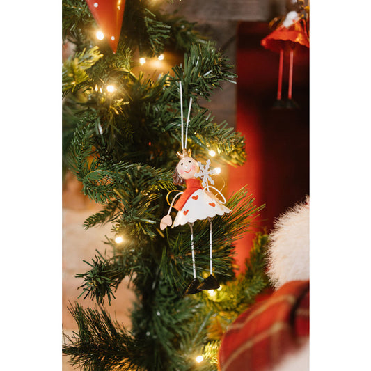 Decorazione bambina natalizia da appendere in rosso o bianco – Amelie
