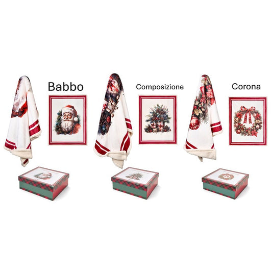 Plaid natalizio con scatola regalo – Nuvole di Stoffa