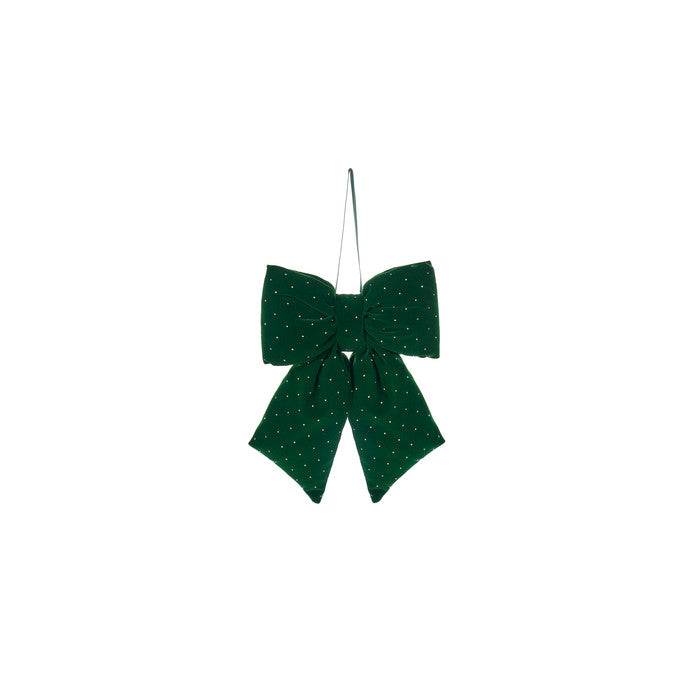 Fiocco natalizio velluto verde con glitter – Nuvole di Stoffa