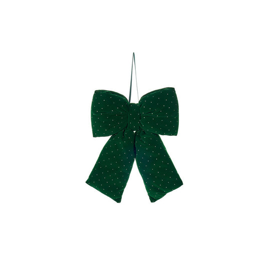 Fiocco natalizio velluto verde  con glitter – Nuvole di Stoffa