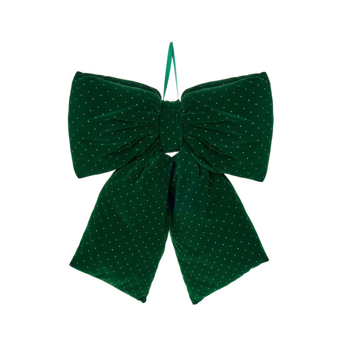 Fiocco natalizio velluto verde  con glitter – Nuvole di Stoffa