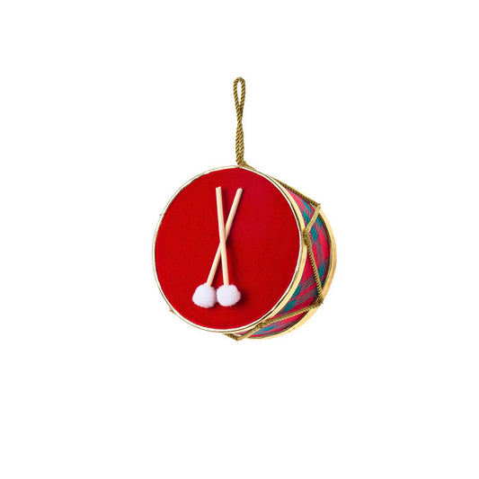 Decoro natalizio Tamburo rosso effetto velluto – La Giostra di Amelie