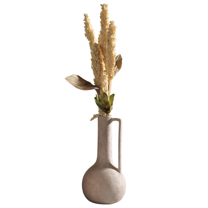 Vaso anfora in ceramica bianca opaca Mascagni Casa Ø 17,5 x H 34 cm in stile naturale e moderno, venduto senza fiori