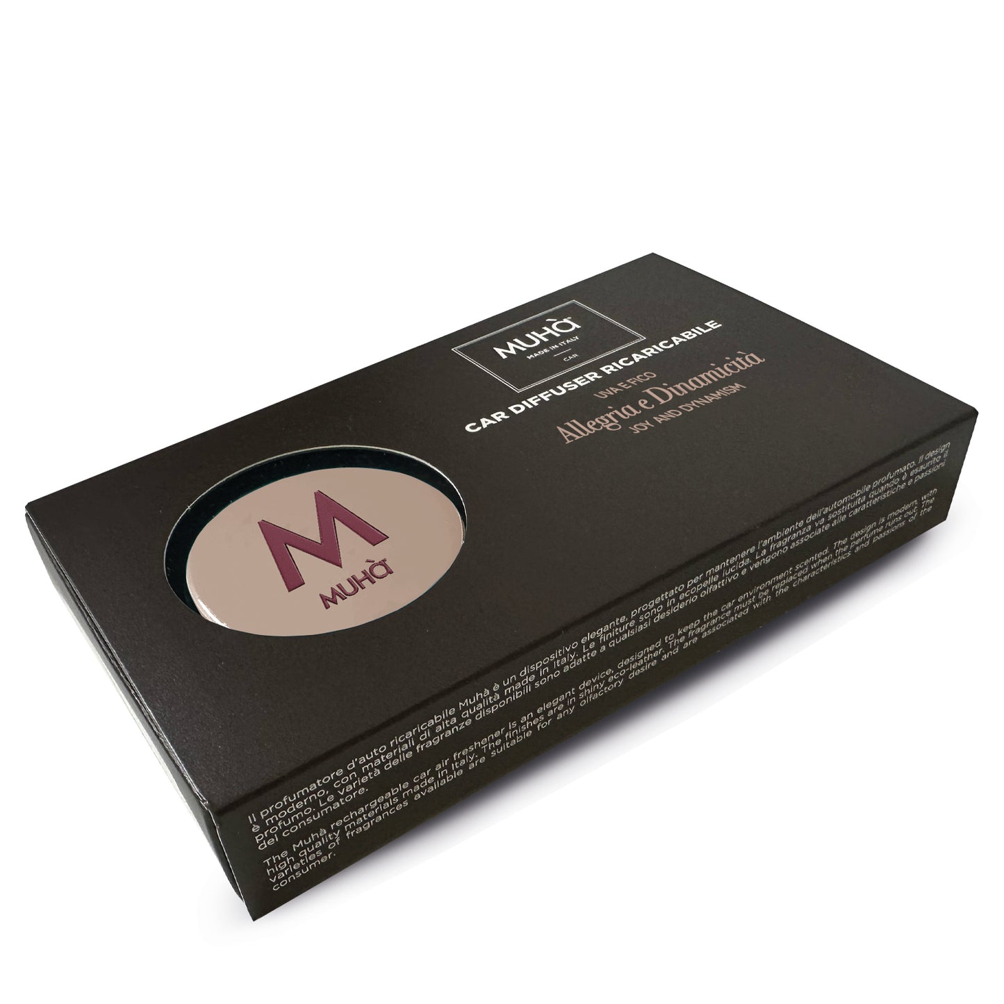 Rivestito in ecopelle lucida color rosa chiaro, dal design accattivante e moderno, con rilascio graduale di profumi ricchi e corposi che garantiscono una lunga durata. UVA E FICO Fragranza fruttata con intense note d'uva e fico accompagnate da profumi di rosa . Dimensioni: Ø 5,3 cm. In negozio e online su tuttochic.it