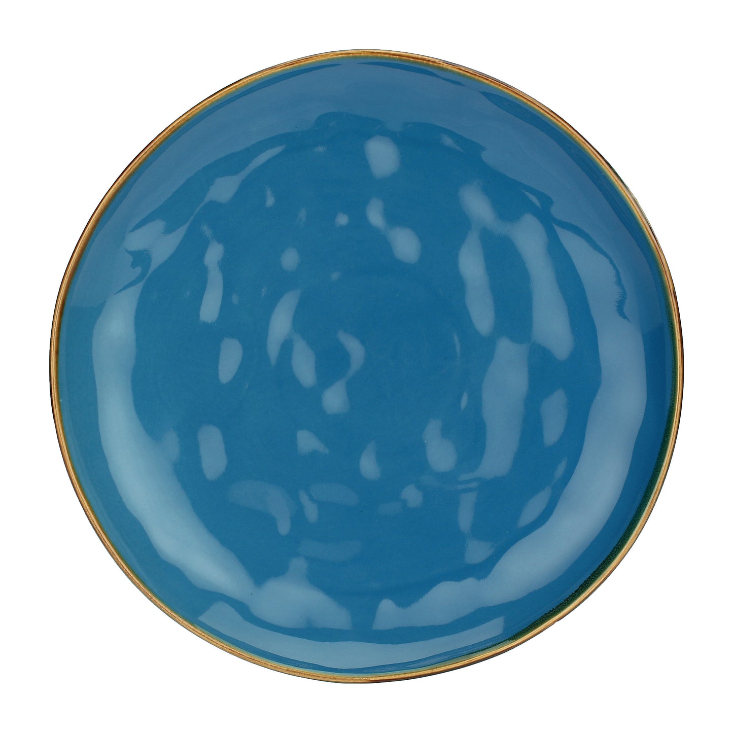 Piatto piano di colore blu avio della linea Concerto. Linea CONCERTO Dimensioni: Ø 27 cm Lavabile in lavastoviglie. In negozio e online su tuttochic.it