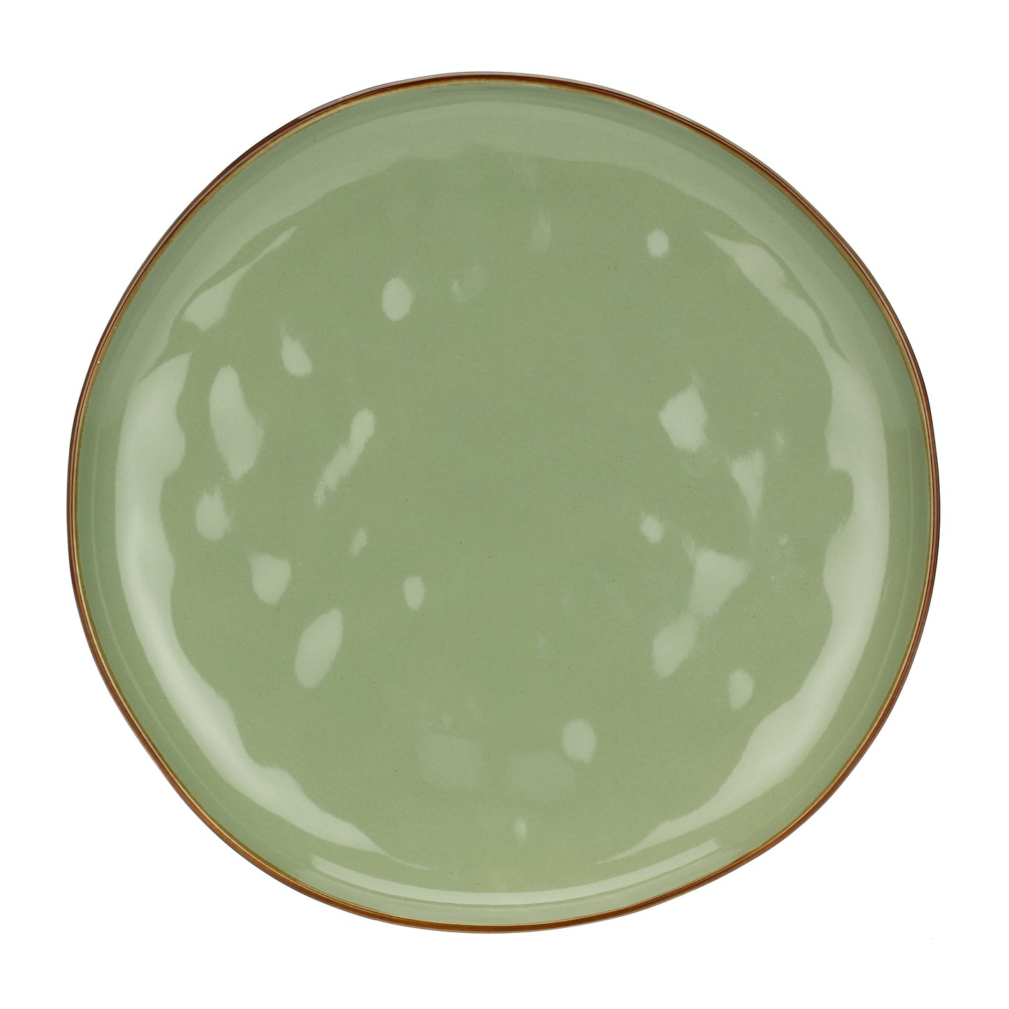 Piatto piano di colore verde oliva della linea Concerto. Linea CONCERTO Dimensioni: Ø 27 cm Lavabile in lavastoviglie. In negozio e online su tuttochic.it