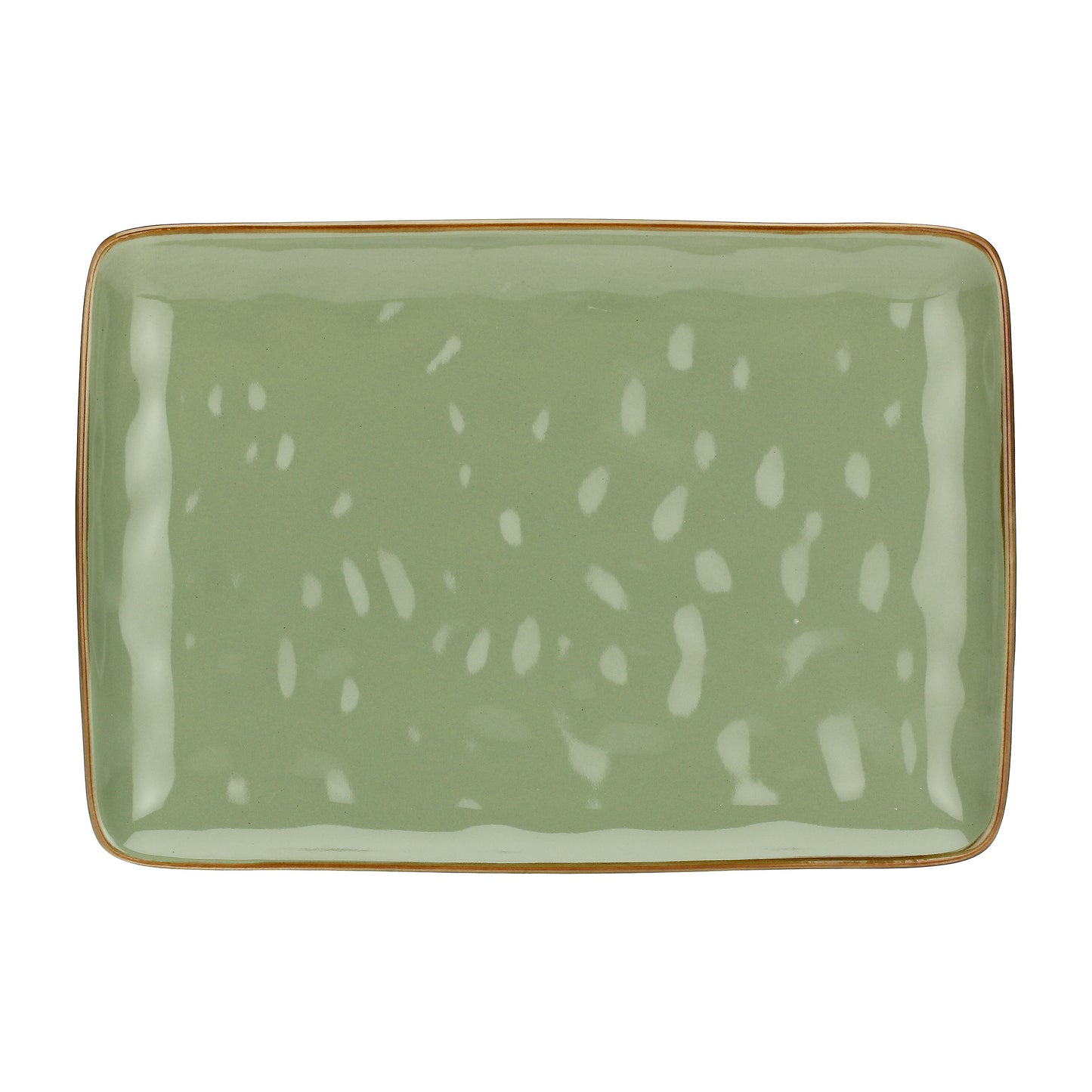 Vassoio rettangolare in porcellana di colore verde oliva. Dimensioni: cm 27 x 19 Materiali: Stoneware. In negozio e online su tuttochic.it