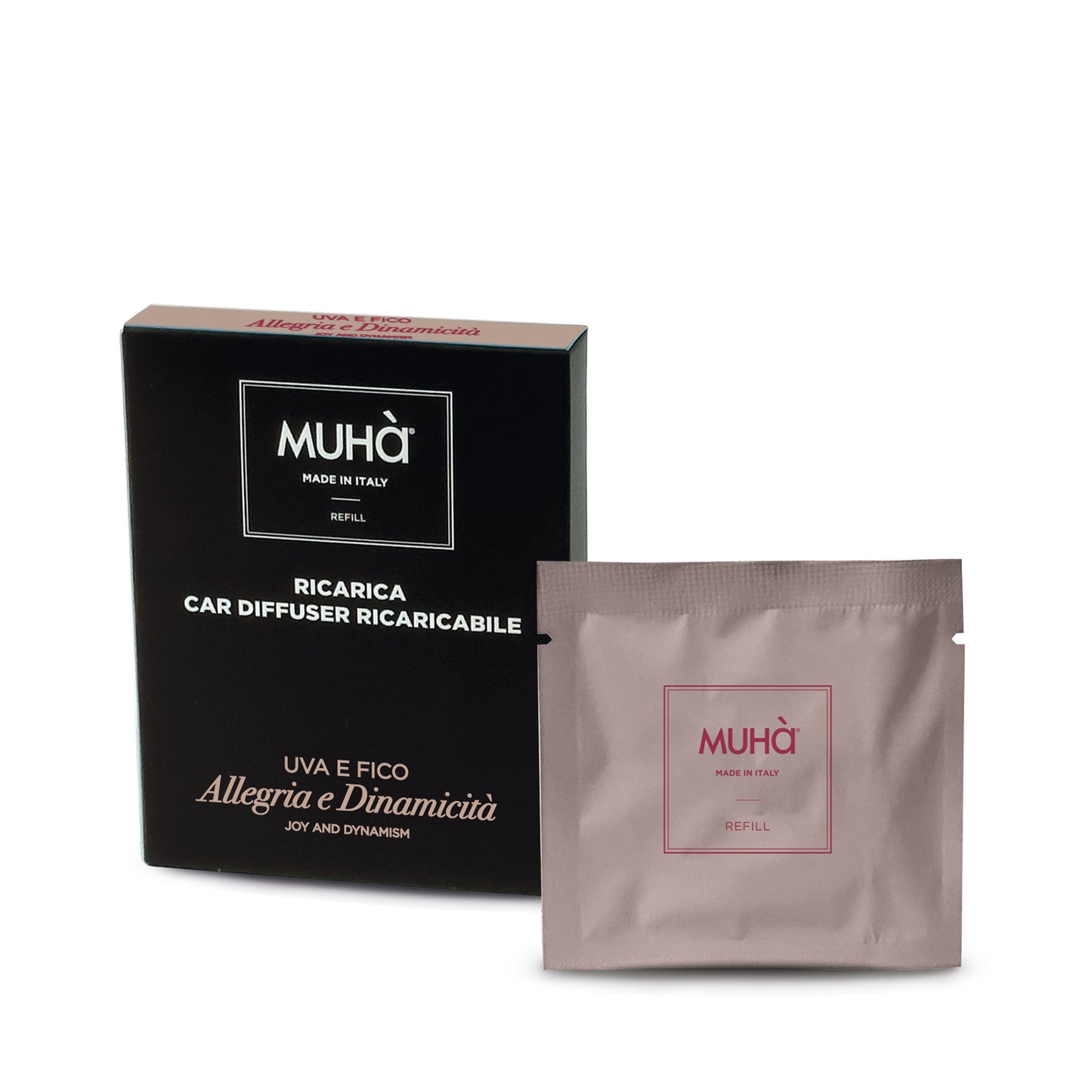 Ricarica del profumatore d’auto dal design accattivante e moderno, in soft-touch con rilascio graduale di profumi ricchi e corposi che garantiscono una lunga durata. UVA E FICO Fragranza fruttata con intense note d'uva e fico, accompagnate da delicati profumi di rosa... In negozio e online su tuttochic.it