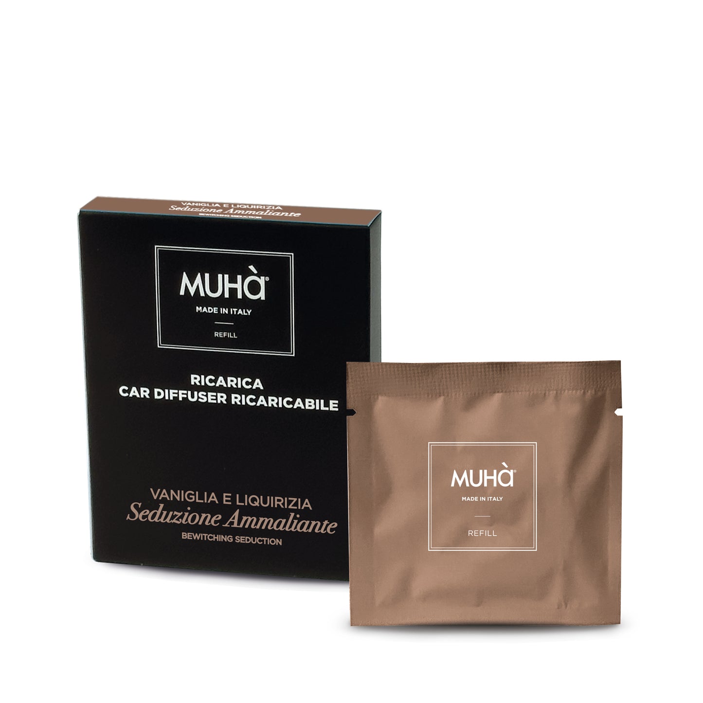 Ricarica del profumatore d’auto dal design accattivante e moderno, in soft-touch con una lunga durata. VANIGLIA E LIQUIRIZIA Profumo deciso, inebriante e moderno. La combinazione della liquirizia nera con la delicatezza della vaniglia accompagnata da note di cocco, fieno greco... In negozio e online su tuttochic.it