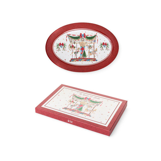 piatto da portata ovale natalizio La Giostra di Amelie Nuvole di Stoffa