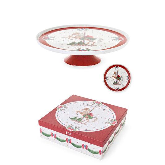 alzata in porcellana natalizia La Giostra di Amelie