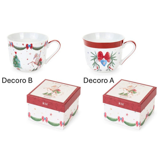 tazza porcellana 370 ml decoro natalizio La Giostra di Amelie