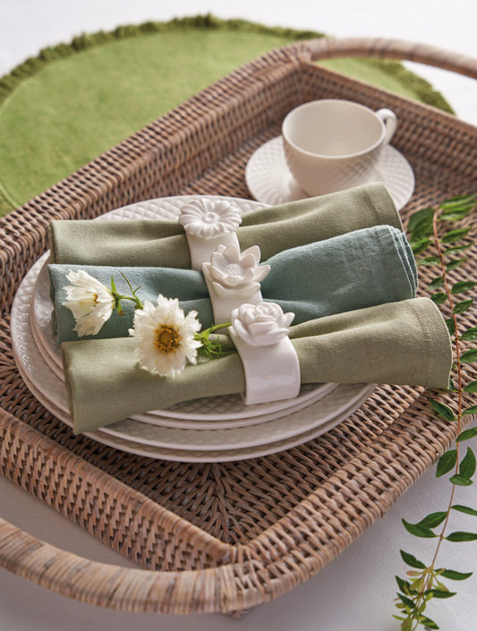 legatovagliolo gerbera porcellana bianca La Porcellana Bianca