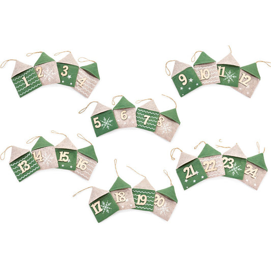 Calendario Avvento in feltro Bosco Incantato 24 contenitori