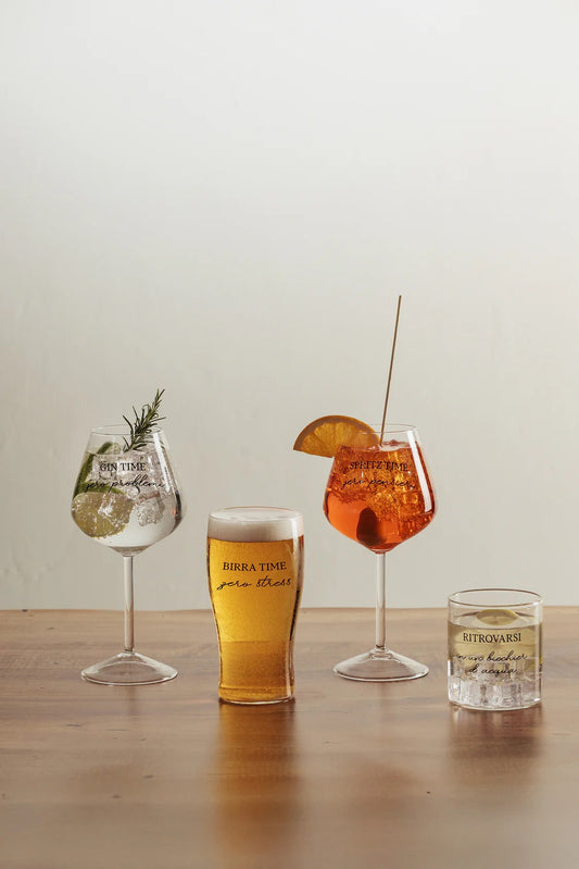 Coppia di bicchieri acqua in vetro trasparente collezione I Garbati La Porcellana Bianca.