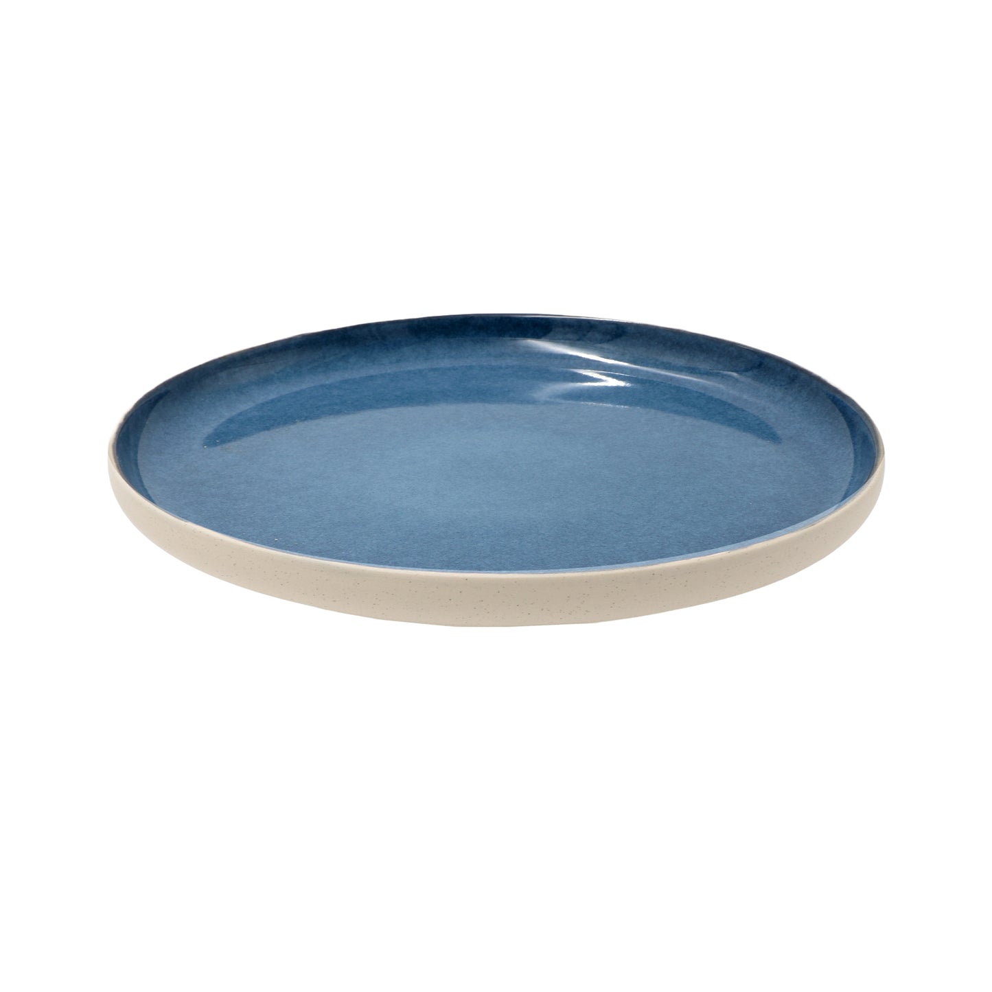 Set 6 piatti piani Arpeggio Blu in gres. L'elegante contrasto tra finitura lucida interna e quella opaca esterna. Ø 25,5 cm. In negozio e online su tuttochic.it
