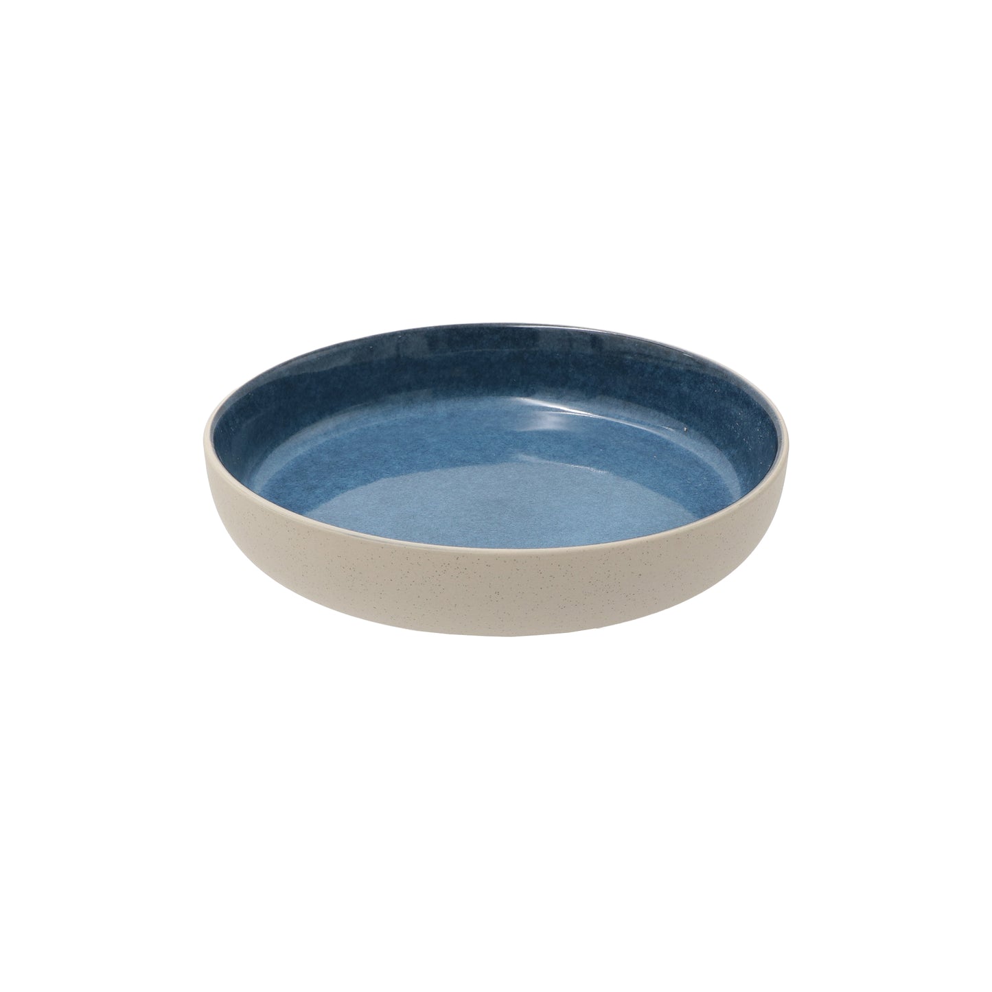 Set 6 piatti fondi Arpeggio Blu in gres. L'elegante contrasto tra finitura lucida interna e quella opaca esterna. Ø 21 cm. In negozio e online su tuttochic.it