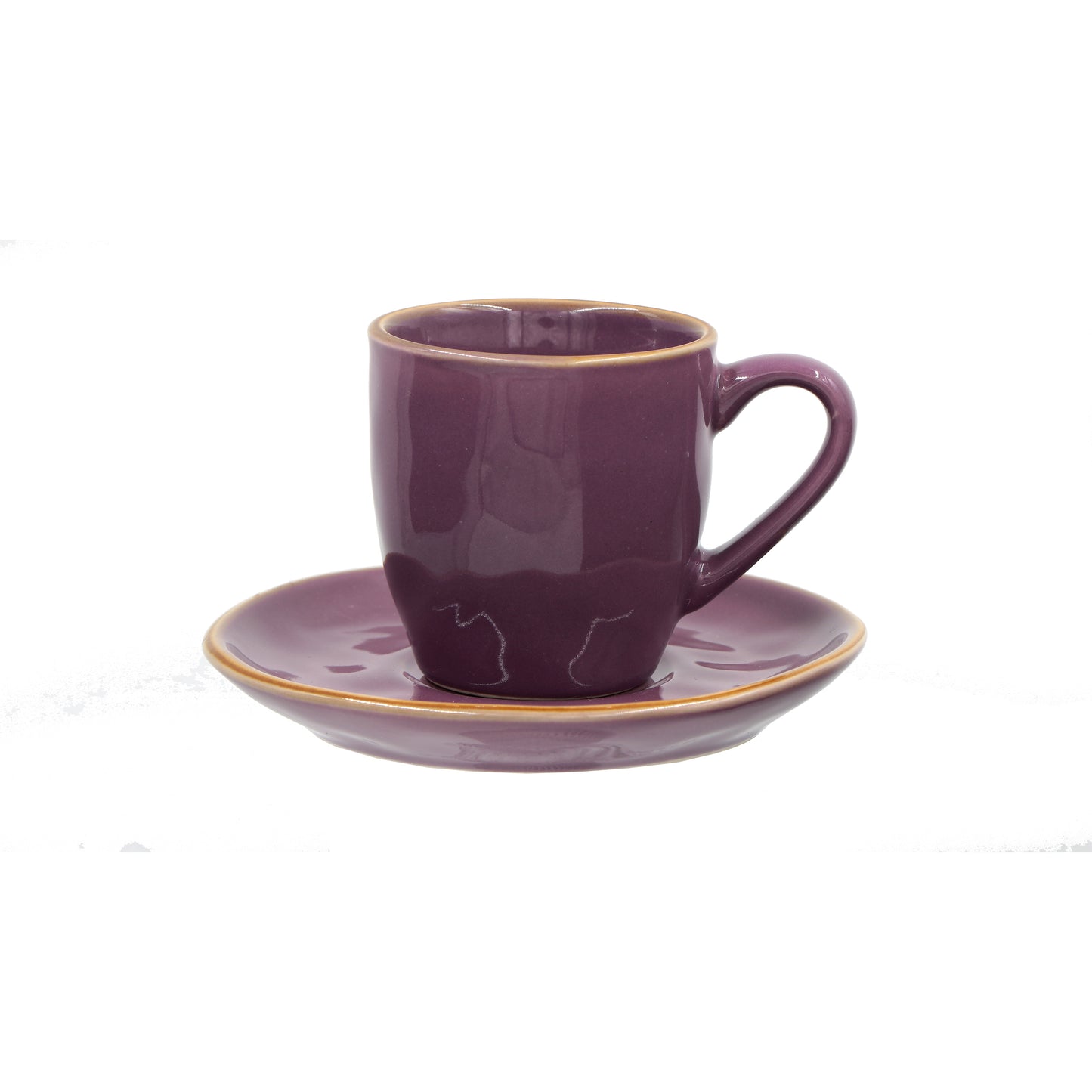 Tazzina da caffè con piattino di colore malva della linea Concerto. Capacità: 90 cc Lavabile in lavastoviglie. In negozio e online su tuttochic.it