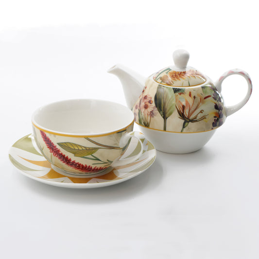 Tazza da tè con teiera superiore in porcellana decorata. Mirabilia, una collezione dal tocco contemporaneo. In negozio e online su tuttochic.it